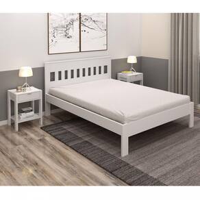 Cama de Casal Clássica 196x146,7cm em MDP Tecno Mobili Branco