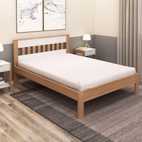 Cama de Casal Tecno Mobili Amêndoa/Branco