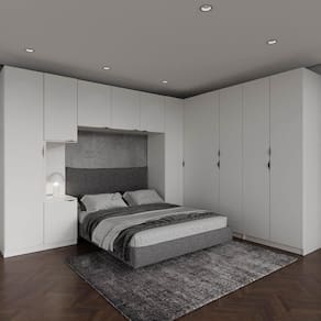 Guarda Roupa Modulado de Casal 12 Portas 6 Peças Hera CabeCasa MadeiraMadeira Branco Geada