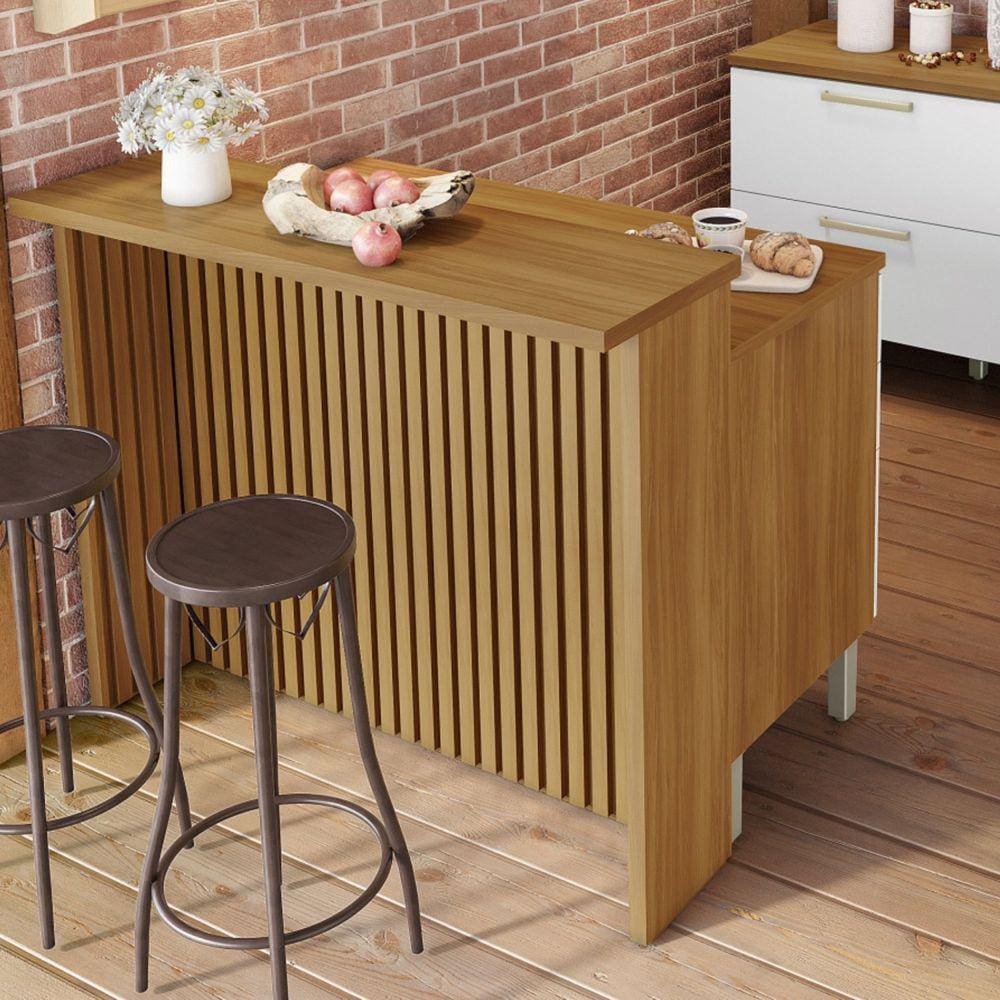 Painel Bancada para Cozinha Nesher 120cm Nesher Móveis Freijó