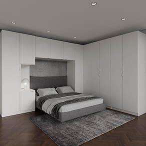 Guarda Roupa Modulado de Casal 12 Portas 6 Peças Hera CabeCasa MadeiraMadeira Branco Geada