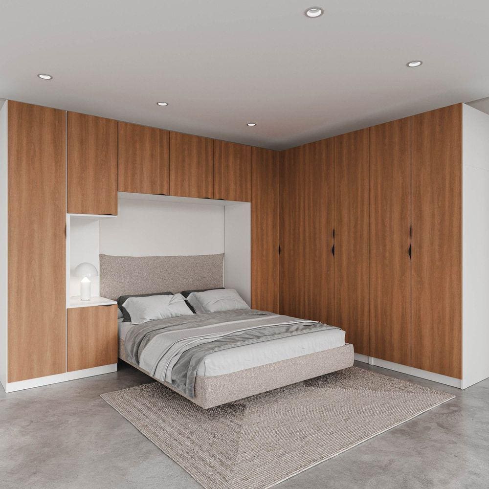 Guarda Roupa Modulado de Casal 12 Portas 6 Peças Hera CabeCasa MadeiraMadeira Branco Geada/Louro