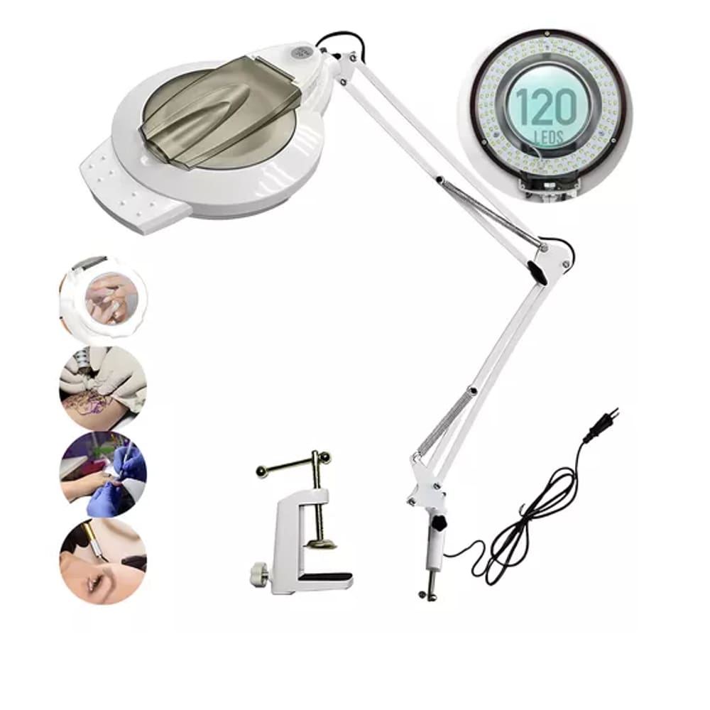 Lupa De Mesa Articulada Luminária Led Estética Profissional 5x