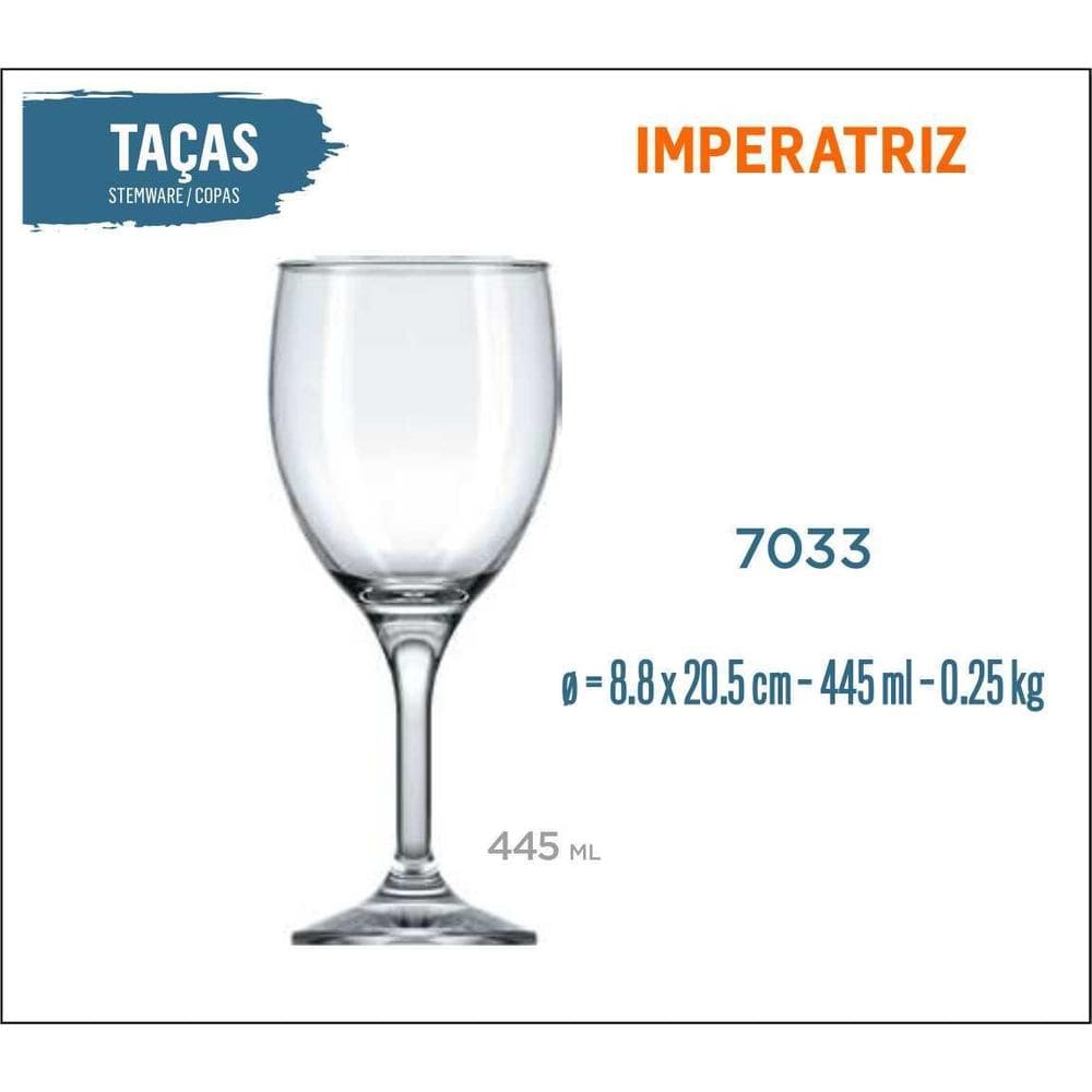 06 Taças Imperatriz 445Ml - Vinho Tinto Rosé Branco Água