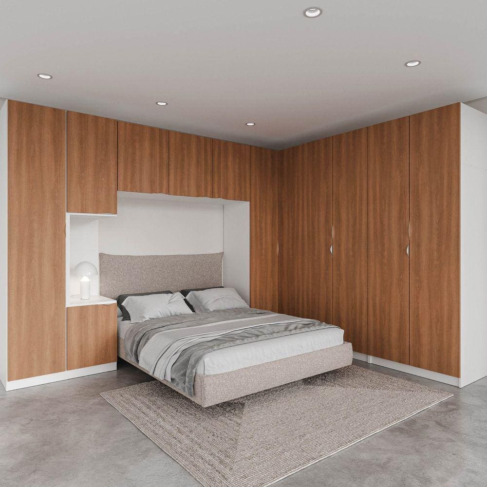 Guarda Roupa Modulado de Casal 12 Portas 6 Peças Hera CabeCasa MadeiraMadeira Branco Geada/Louro