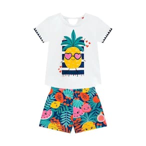 Conjunto Infantil Feminino Abacaxi Estampado Kyly Ref:112038 1/3