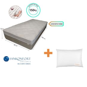 Colchão Sankonfort Strong Solteiro 88x188x32 + 1 Travesseiro Fibra ( Linha Firme Alta)