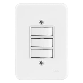 Conjunto Interruptor Triplo Simples 4x2 Radial Pollar