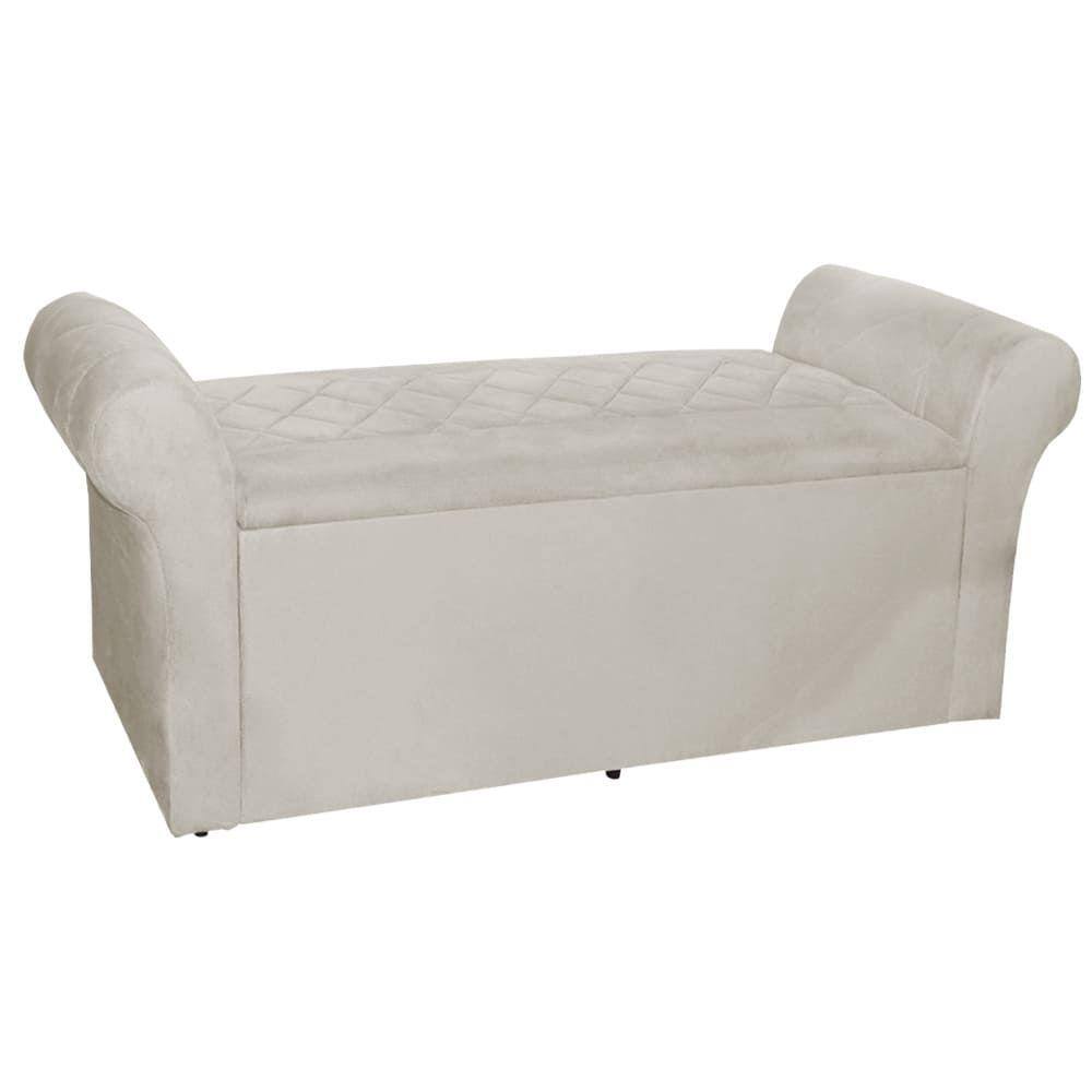 Báu Calçadeira Cancun 90cm Suede Bege - Vallisa Decor