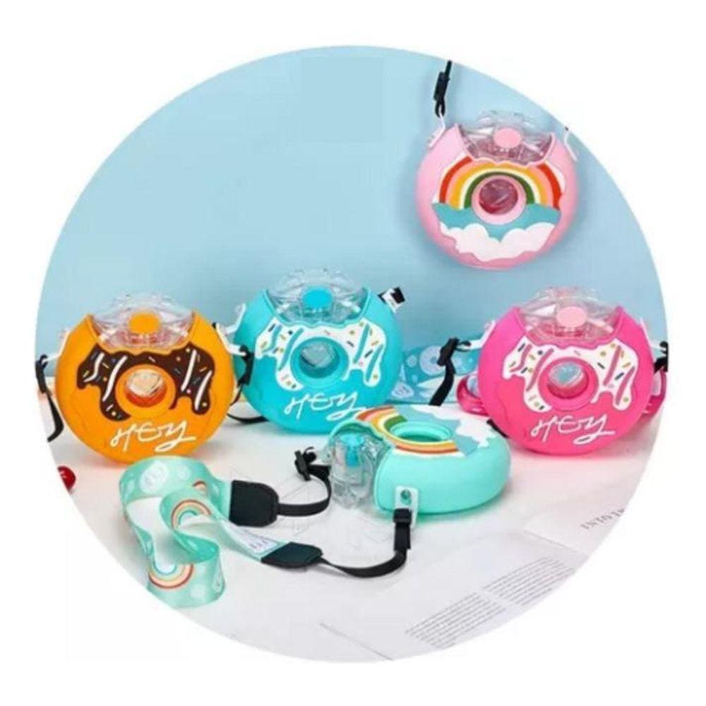 Garrafa Infantil Criativa Com Canudo Cute Donuts Rosquinha
