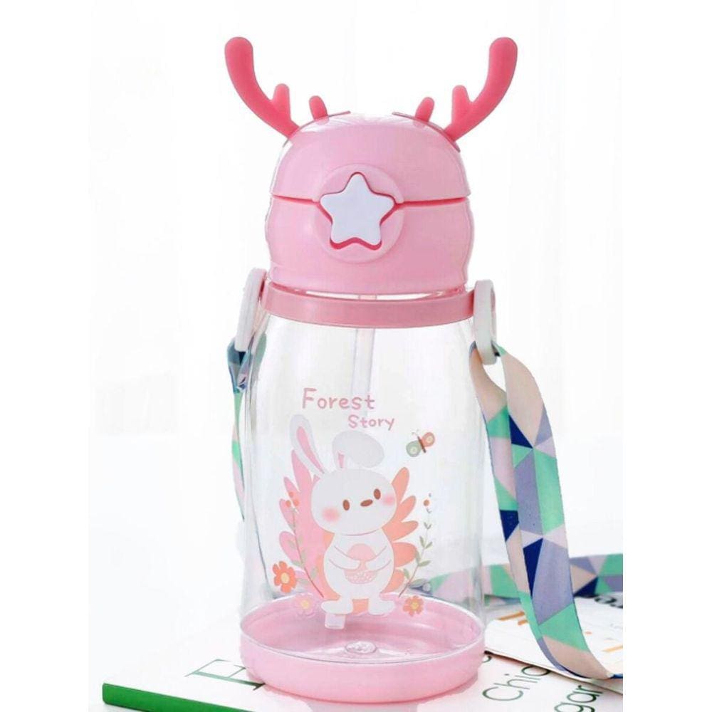 Garrafa De Água Infantil Escolar Canudo De Silicone 680Ml