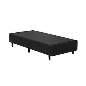 Base Cama Box Solteiro Suede Preto RC Sono Leve 38x88x188
