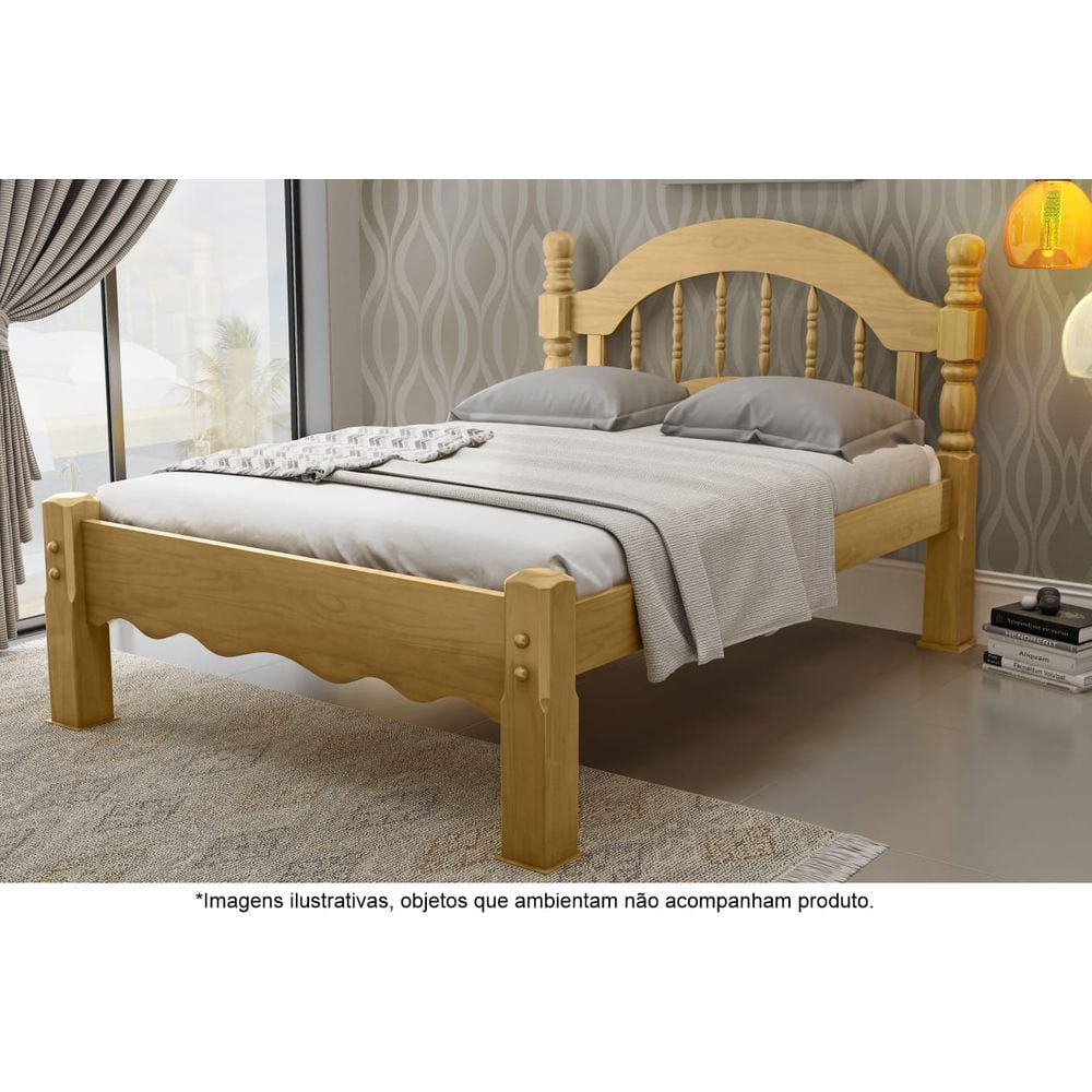 Cama Casal em Madeira Maciça Torneada 1,60 Siena Imbuia - Straub Web