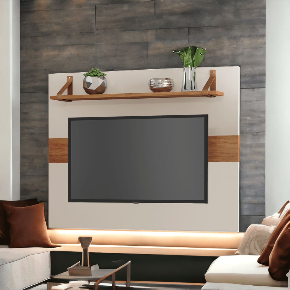 Suporte Tv até 50 Polegadas Painel Off White Nature Maldivas