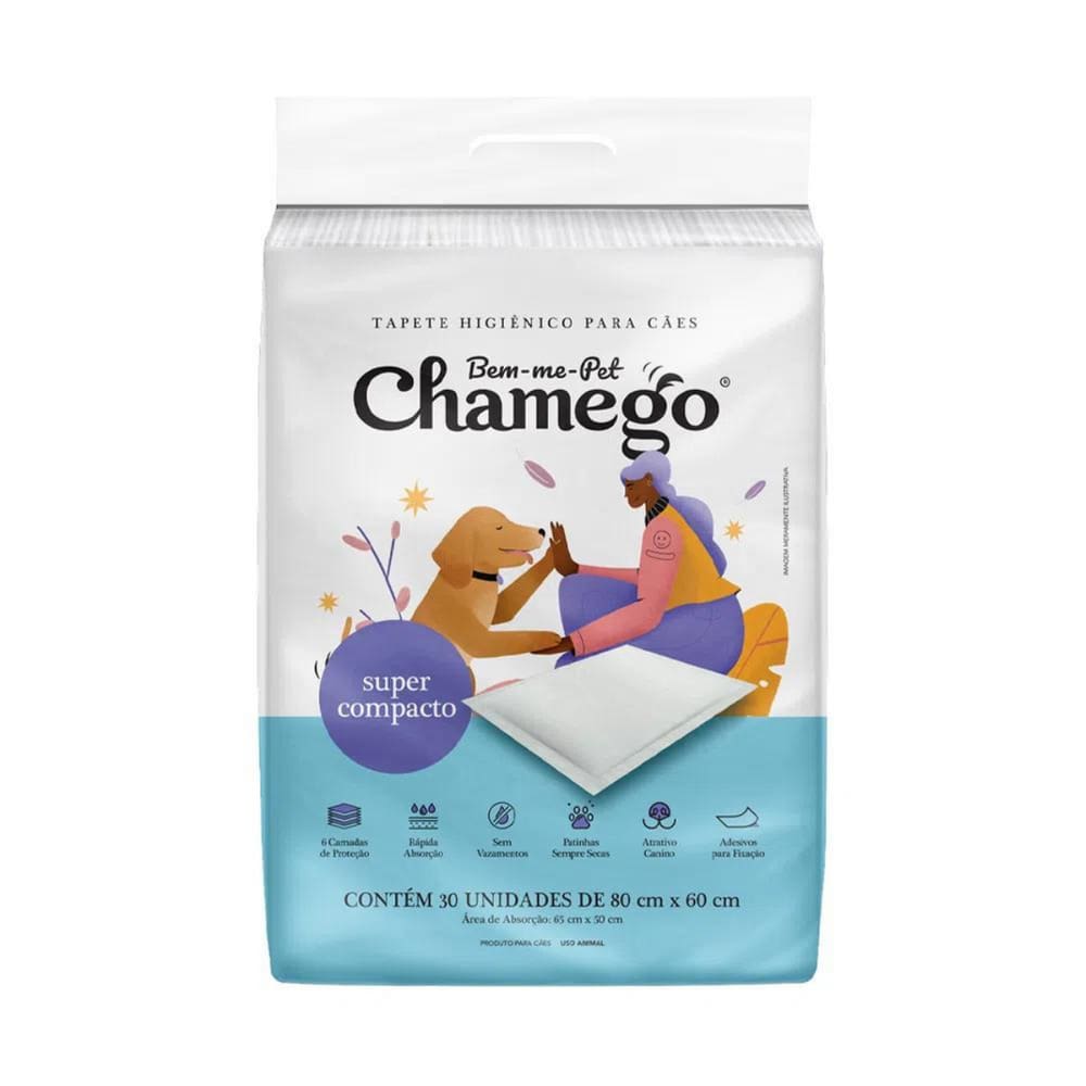 Tapete Higiênico Compacto Chamego 80X60 30 Unidades