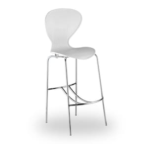 Banqueta Alta com Encosto Flash Prima Design Branco