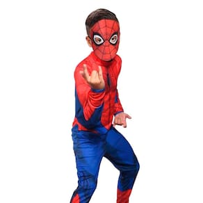 Fantasia Homem Aranha Clássica Infantil Longa com Máscara