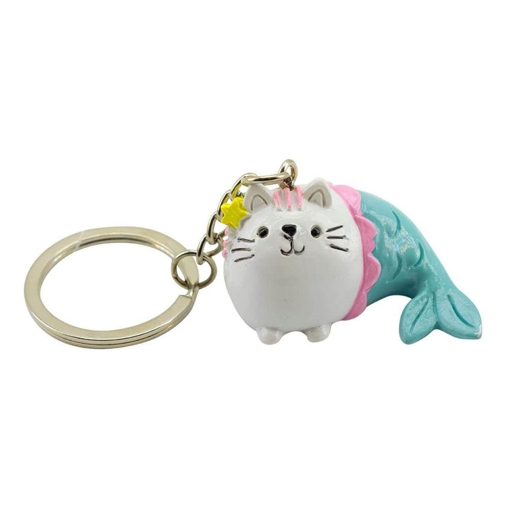 Chaveiro Gato Sereia Verde 3cm