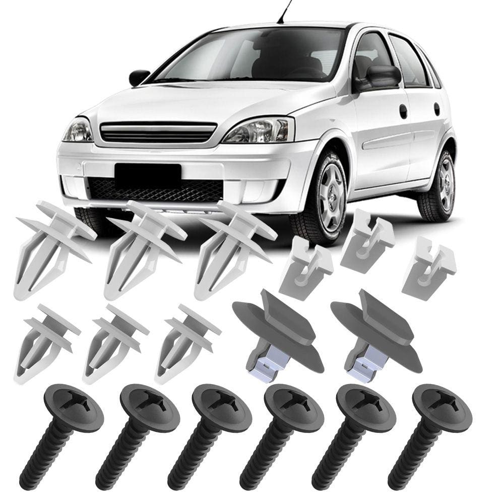 Kit Grampos Presilhas Parafusos P/ Forro Porta Dianteira Corsa Hatch Joy Maxx Premium SS 2002 A 2012