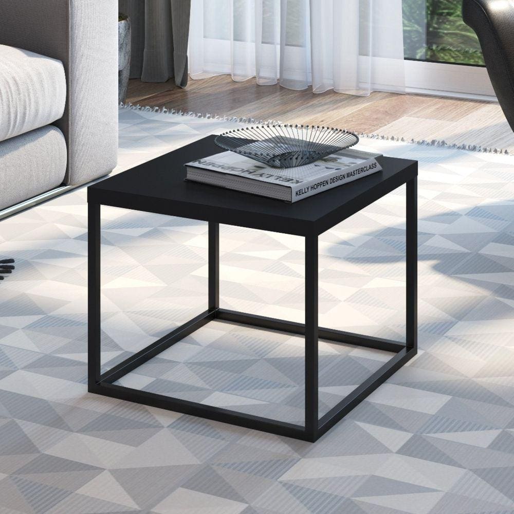 Mesa Cube Industrial Artesano Preto