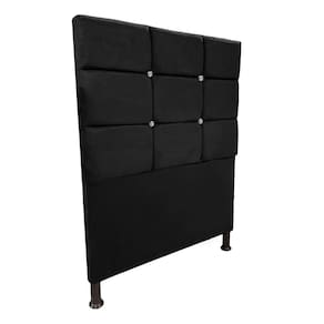 Cabeceira de Cama Box Solteiro Estofada Lari Preta