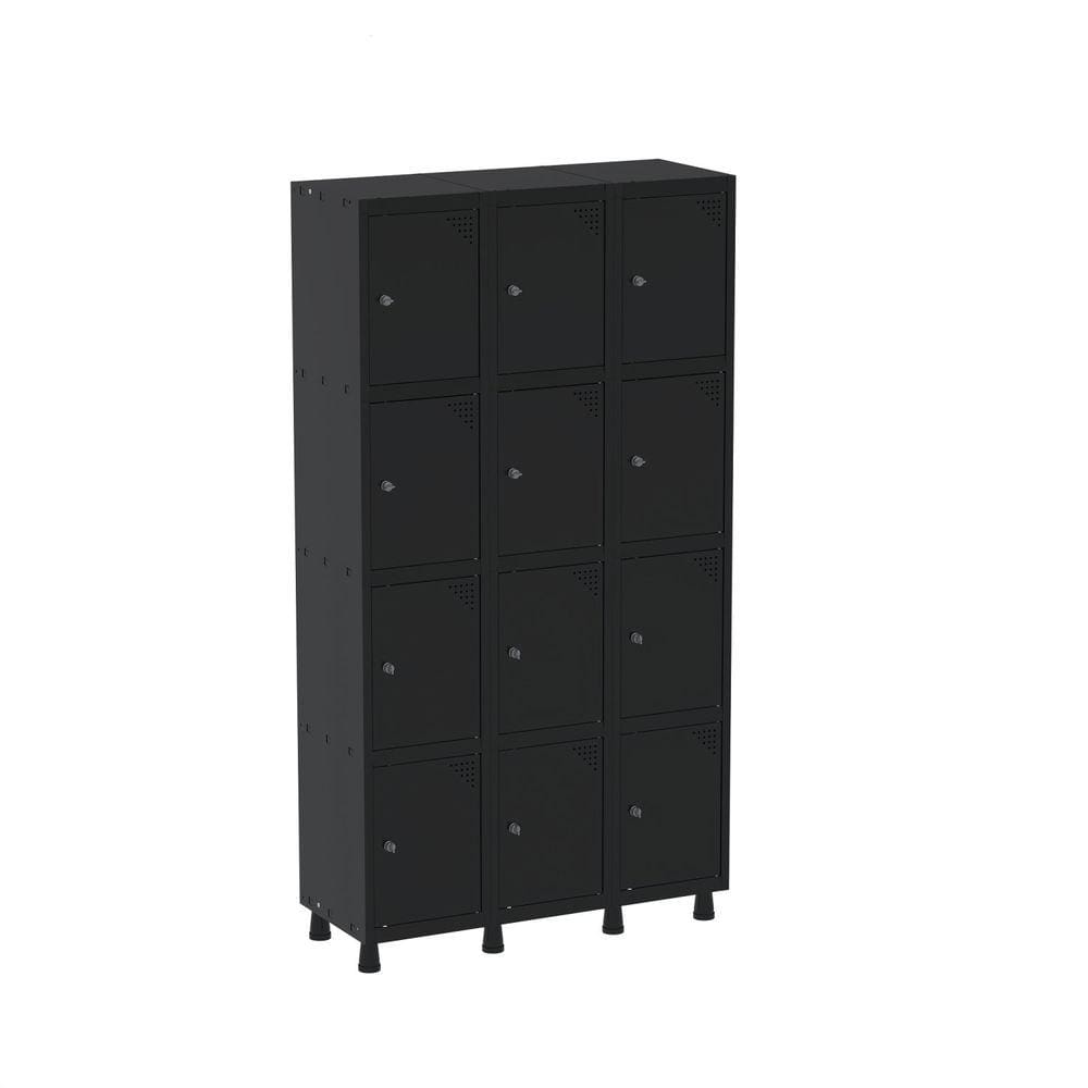 Armario Roupeiro 12 Portas Aço GRP 503/12 Preto