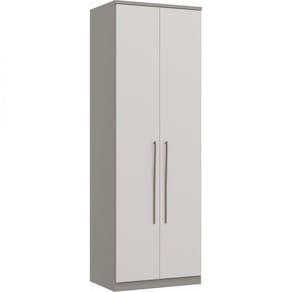 Módulo de Guarda-Roupa 2 Portas 2 Gavetas com Cabideiro Elegance Móveis Castro Niquel/Blanc