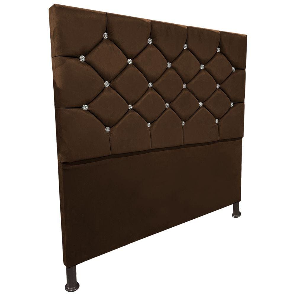 Cabeceira de Cama Box Casal Estofada Kasi Marrom