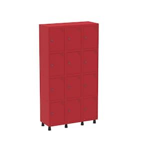 Armario Roupeiro 12 Portas Aço GRP 503/12 Vermelho