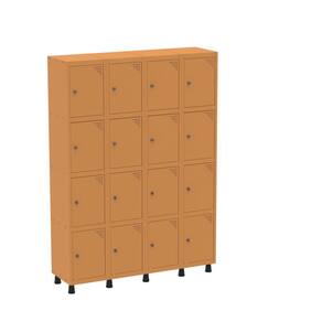 Armario Roupeiro 16 Portas Aço GRP 504/16 Laranja Picasso