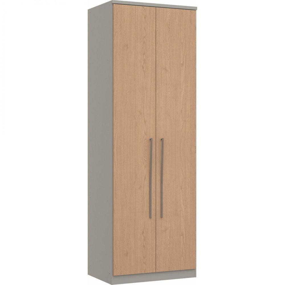 Módulo de Guarda Roupa 2 Portas 2 Gavetas com Cabideiro Elegance Móveis Castro Níquel/Angelin