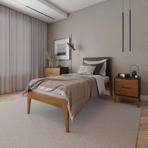 Cama Solteiro Madeira Maciça Club Artemobili Preto/Garapa