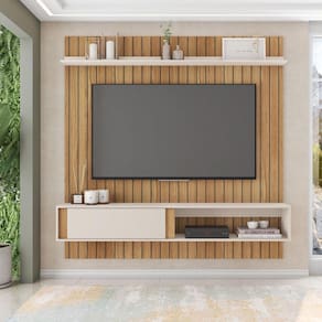 Painel para TV até 70 Polegadas Boreal Espresso Móveis Buriti/Off White Perfect