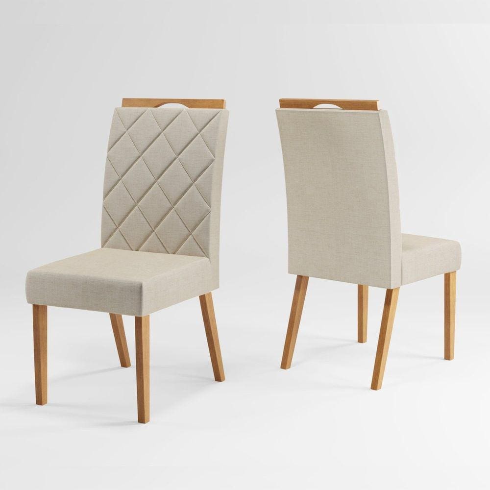 Kit 2 Cadeiras Wood Viena Mel/Bege