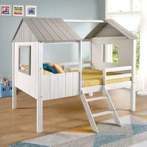 Cama Cabana Teddi Branco Rústico/Cinza Rústico