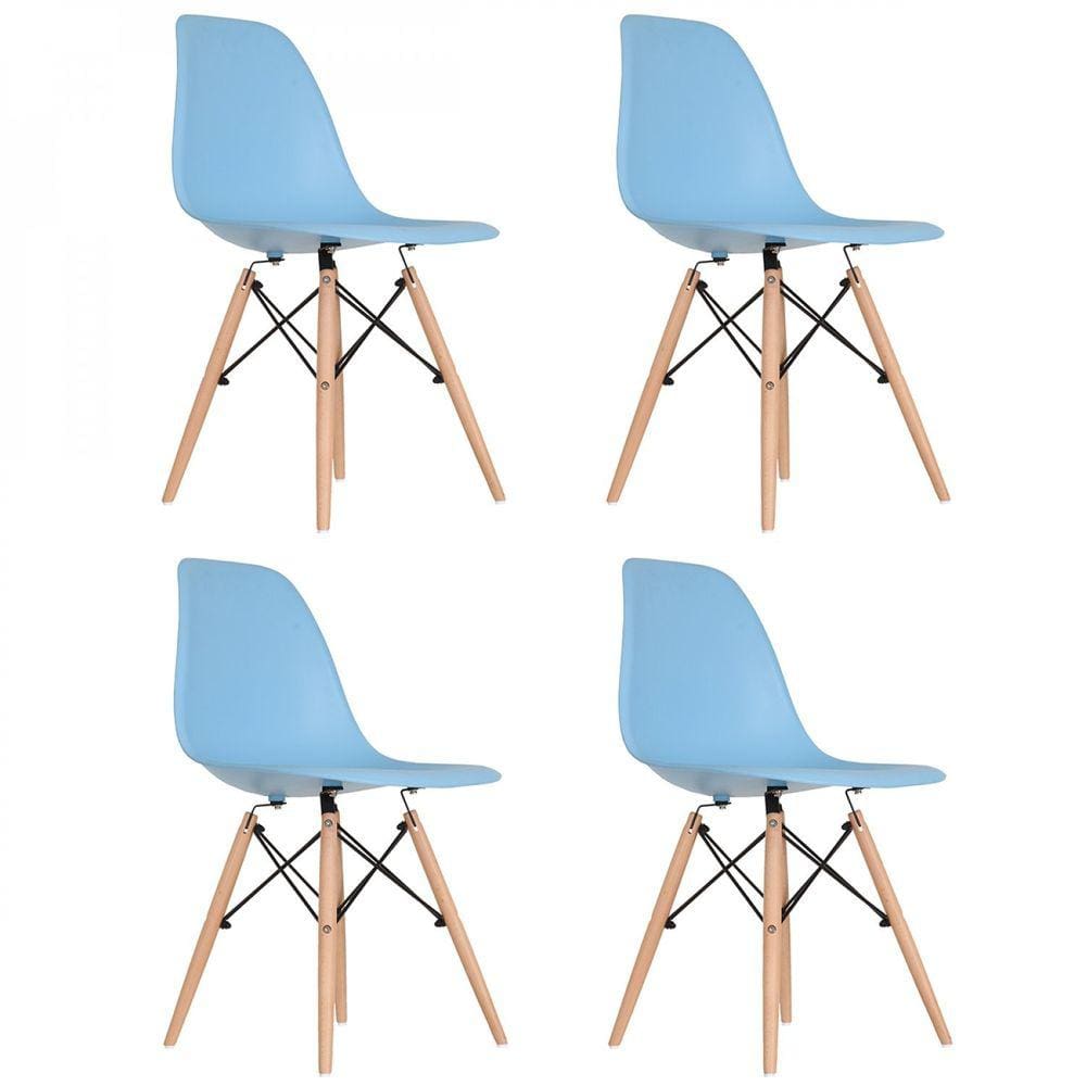 Kit 4 Cadeira Eames DSW Azul