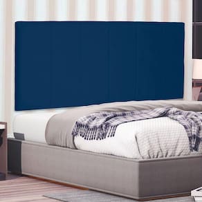 Cabeceira Suspensa Solteiro 90cm Suede Ravenna Spezzia Azul Marinho