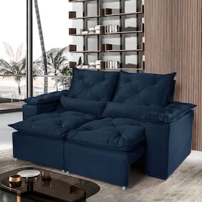 Sofá Retrátil e Reclinável 3 Lugares Grécia K52 Azul