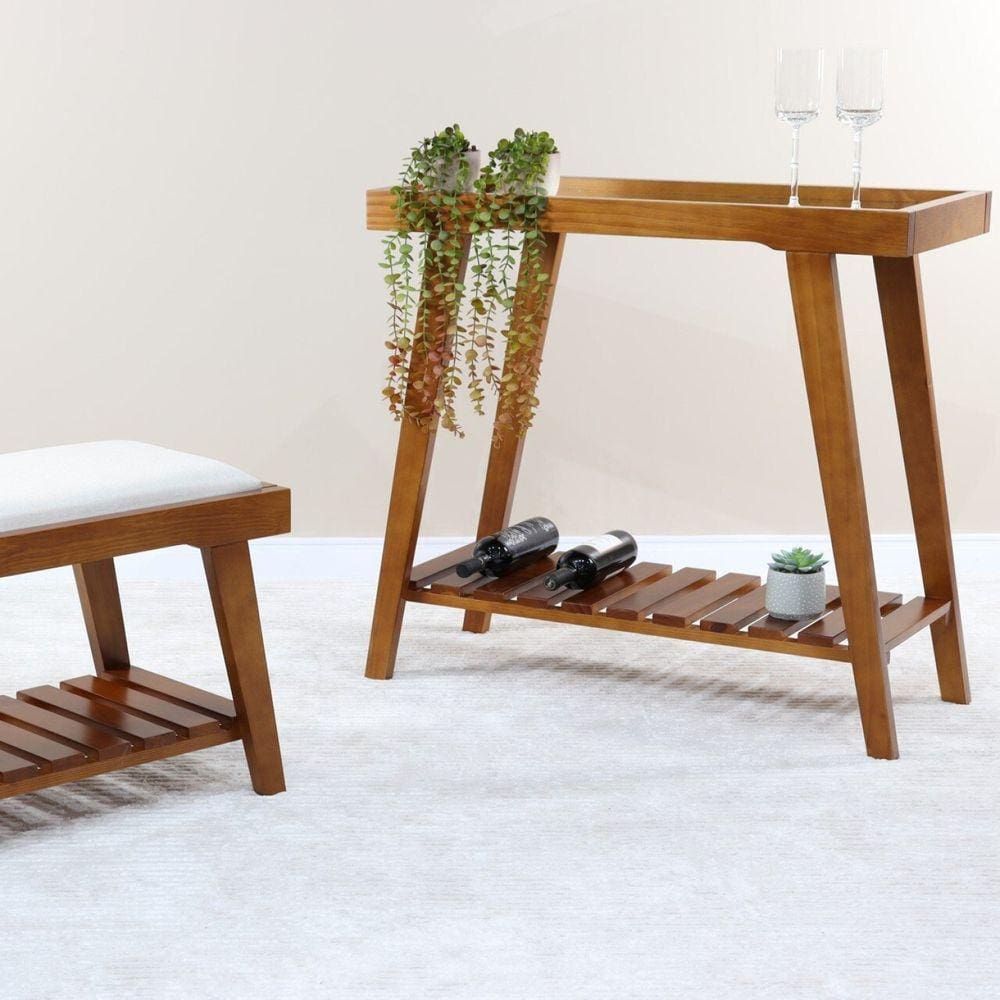 Aparador com Espelho Madeira Maciça Cravo Pinhão