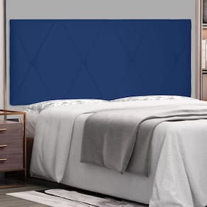 Cabeceira Suspensa Casal 140cm Suede Aquilla Spezzia Azul Marinho