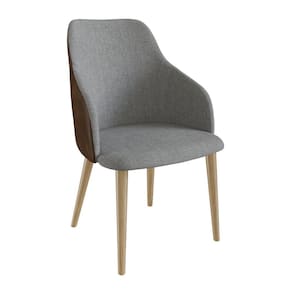 Cadeira para Sala de Jantar Anne Yescasa Cinza/Marrom