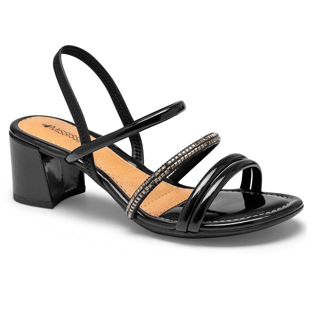 Sandália Salto Mississipi Q9762 Feminina - Preta