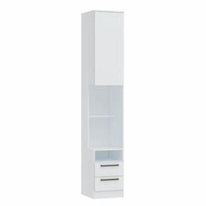 Mesa de Cabeceira Modulada Reto 1 Porta 2 Gavetas Requinte+ Móveis Castro Branco Line