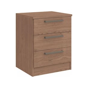Mesa de Cabeceira Modulada 3 Gavetas Requinte+ Móveis Castro Macadâmia
