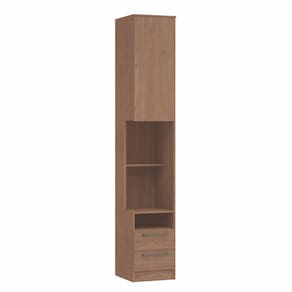 Mesa de Cabeceira Modulada Reto 1 Porta 2 Gavetas Requinte+ Móveis Castro Macadâmia