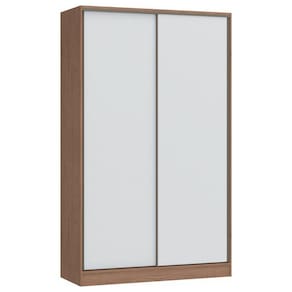 Guarda Roupa Modulado 2 Portas de Correr 2 Gavetas Requinte Macadâmia/Branco Line/Branco Line