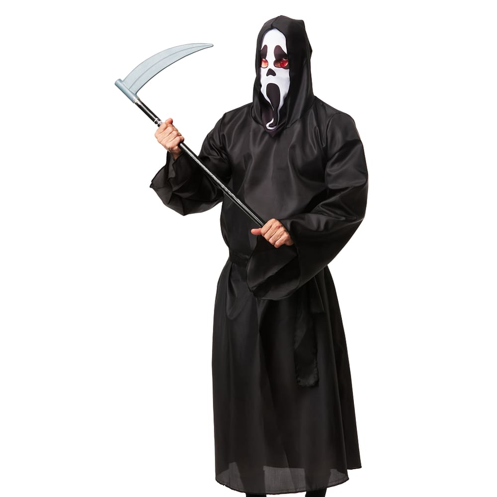 Fantasia Morte Halloween Adulto Pânico Capa Preta c/ Máscara