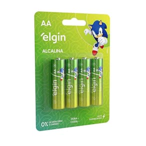Pilha Alcalina AA Pequena Blister Com 4 Unidades Elgin