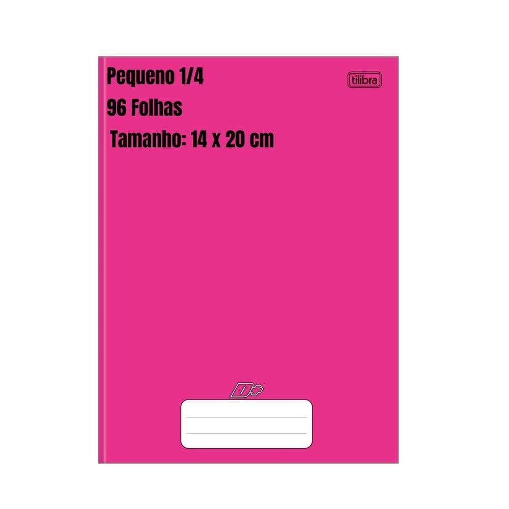 Caderno Brochura Pequeno/Grande 48 ou 96 Folhas D+ Rosa Tilibra - Escolha o Tamanho