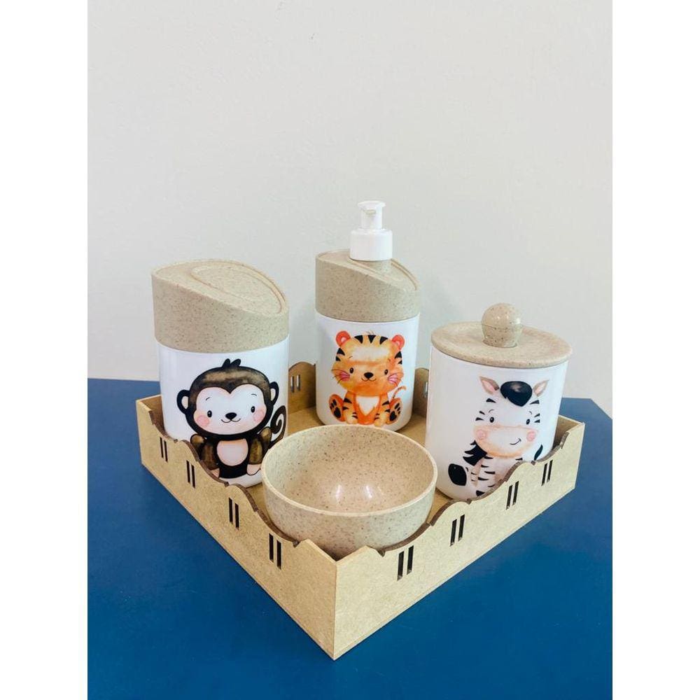 Kit Higiene Safari (Macaco, Zebra, Tigre)